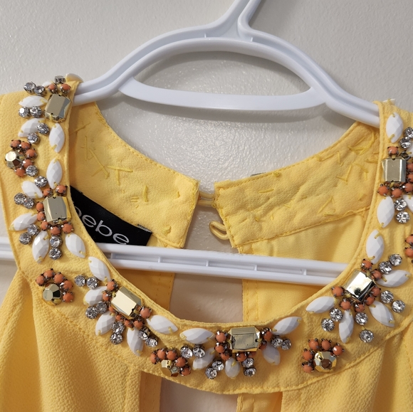 Bebe Yellow Romper - Picture 3 of 5